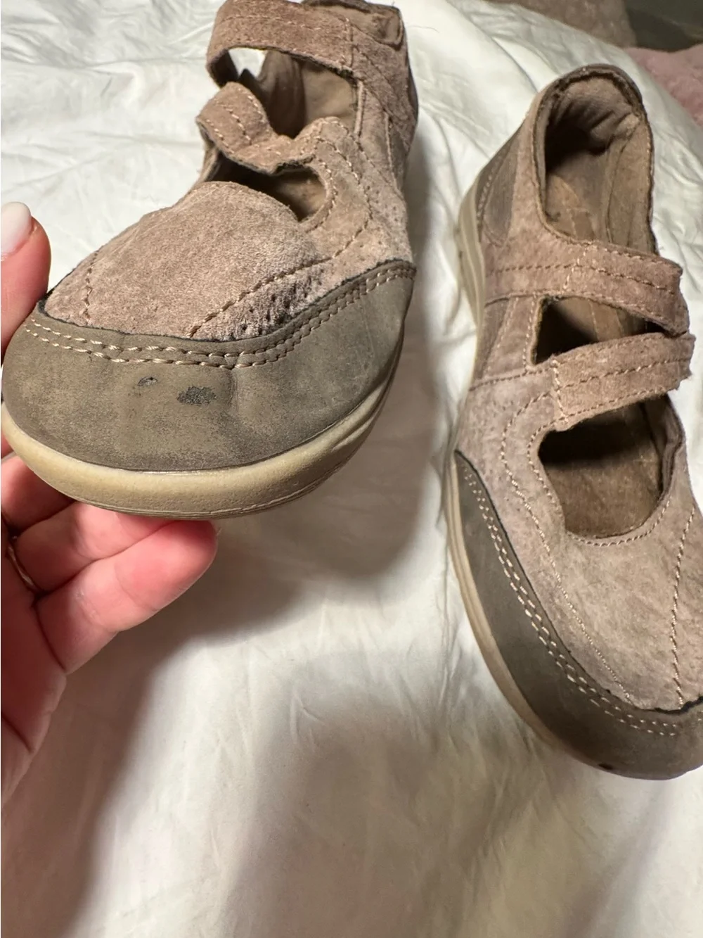 Earth Origins Taupe Leather Mary Jane Comfort Shoes Women’s 8.5